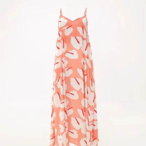 We Are a line maxi dress anthurium peach