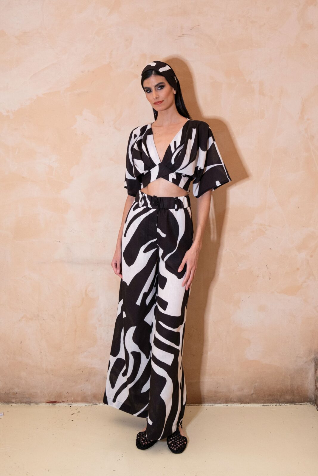 Africa Black Set Teta Arvanitaki black and white print co-ord set