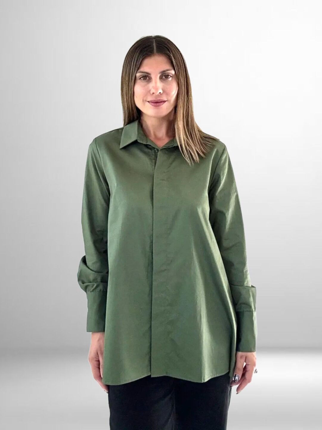 Khaki Boyfriend Shirt Innocent front