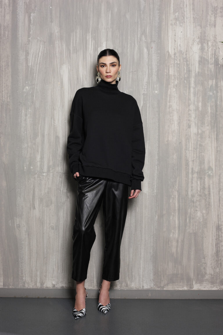Andria black high neck sweatshirt by Tag Modest Clothing