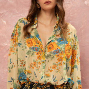 We Are chiffon shirt Tapetsaria cream – λεπτομέρεια μοτίβου