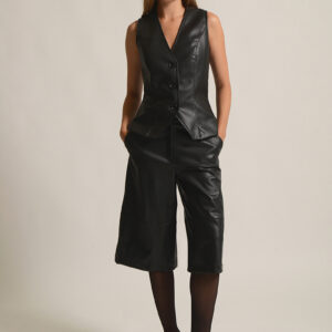 μαύρη δερμάτινη βερμούδα Twenty 29