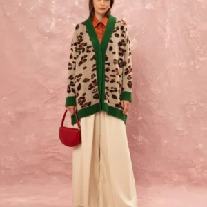 Πλεκτή jacquard ζακέτα από WE_ARE, front view