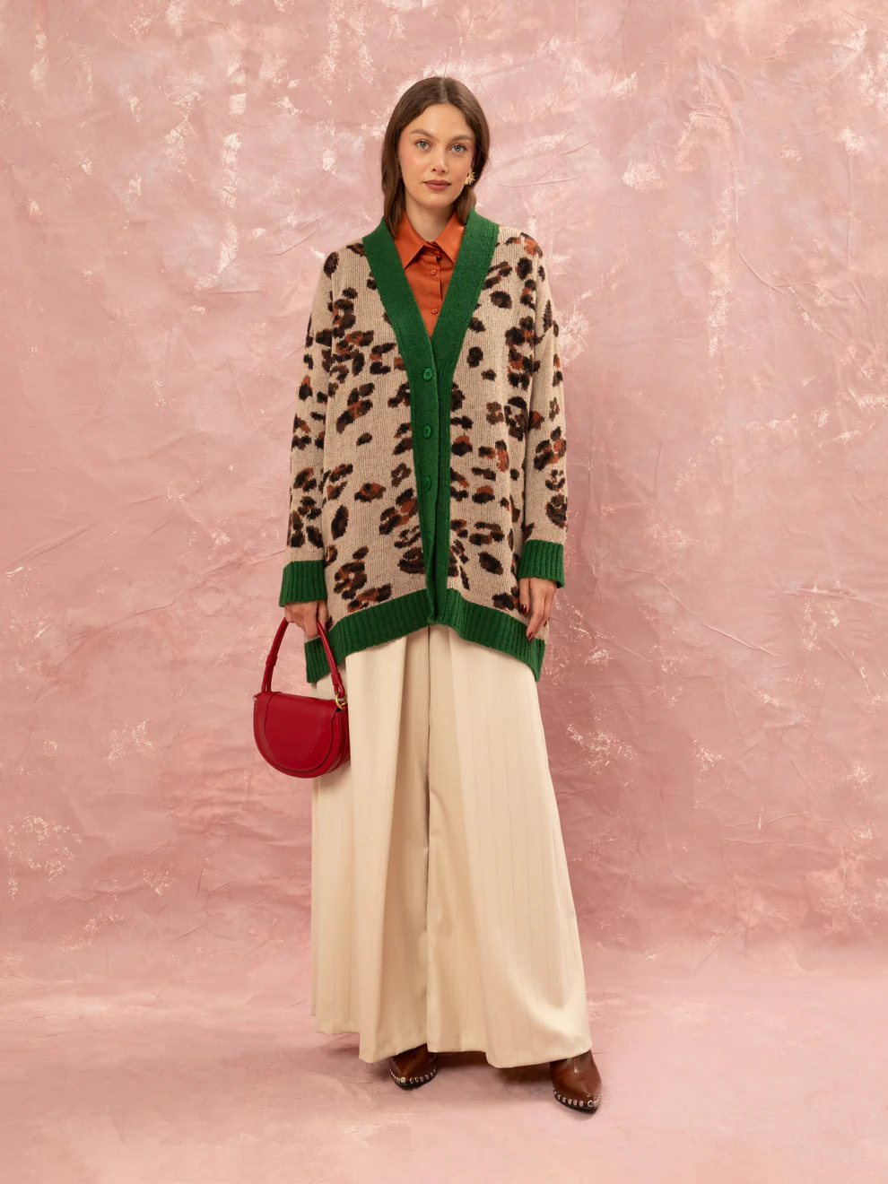 Πλεκτή jacquard ζακέτα από WE_ARE, front view