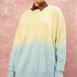 Jacquard knit ombre μπλούζα yellow/blue σε μπροστινή λήψη