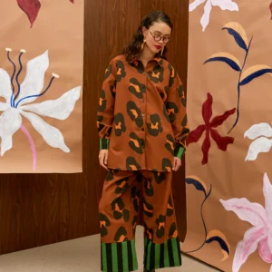 the leopard shirt and pants the norm – front view loose fit