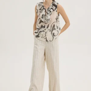 Innocent Sand Stripe wide pants with airy top beige