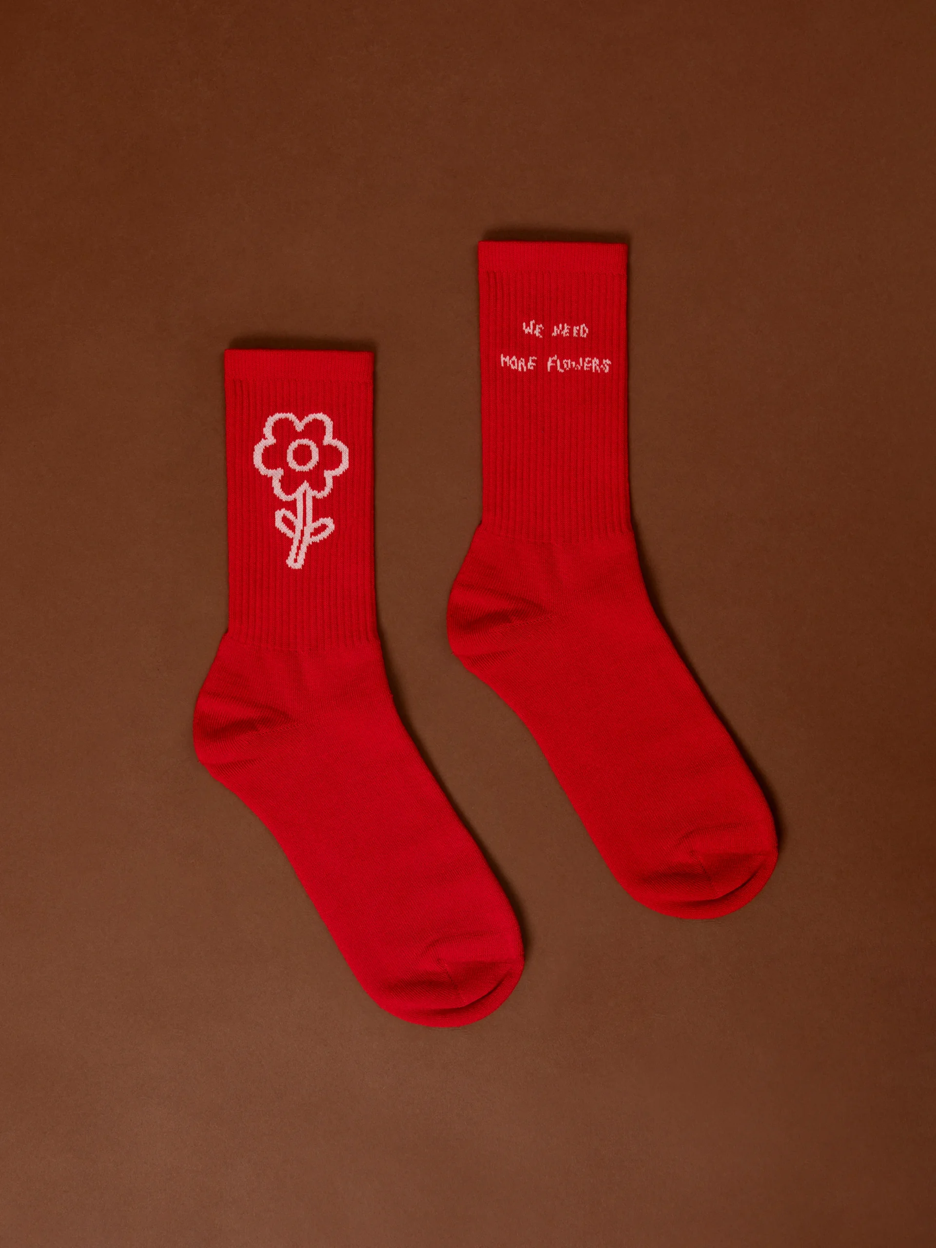 socks red women we are unisex socks red front