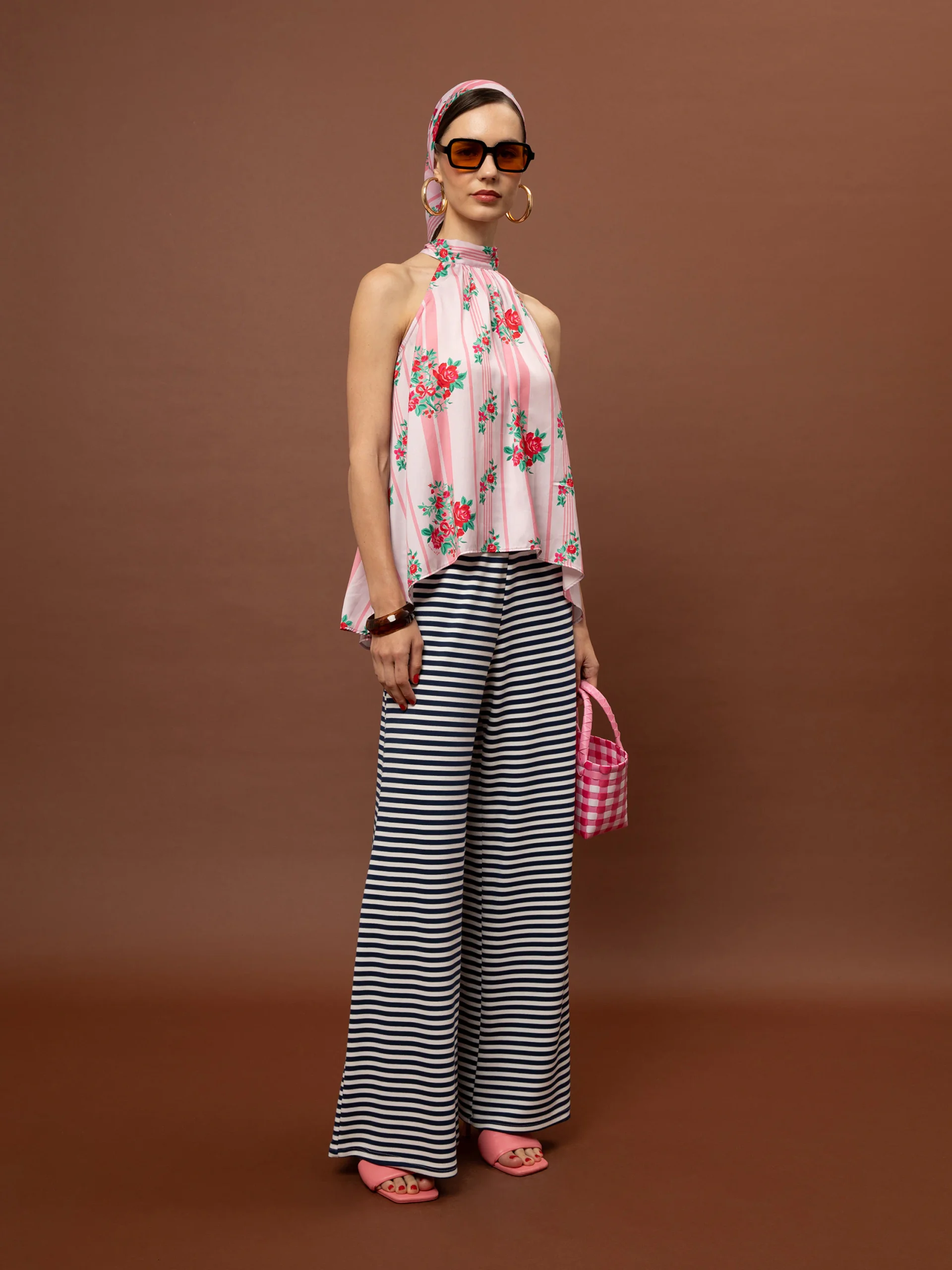 knitted track pants dark blue stripes women we are side