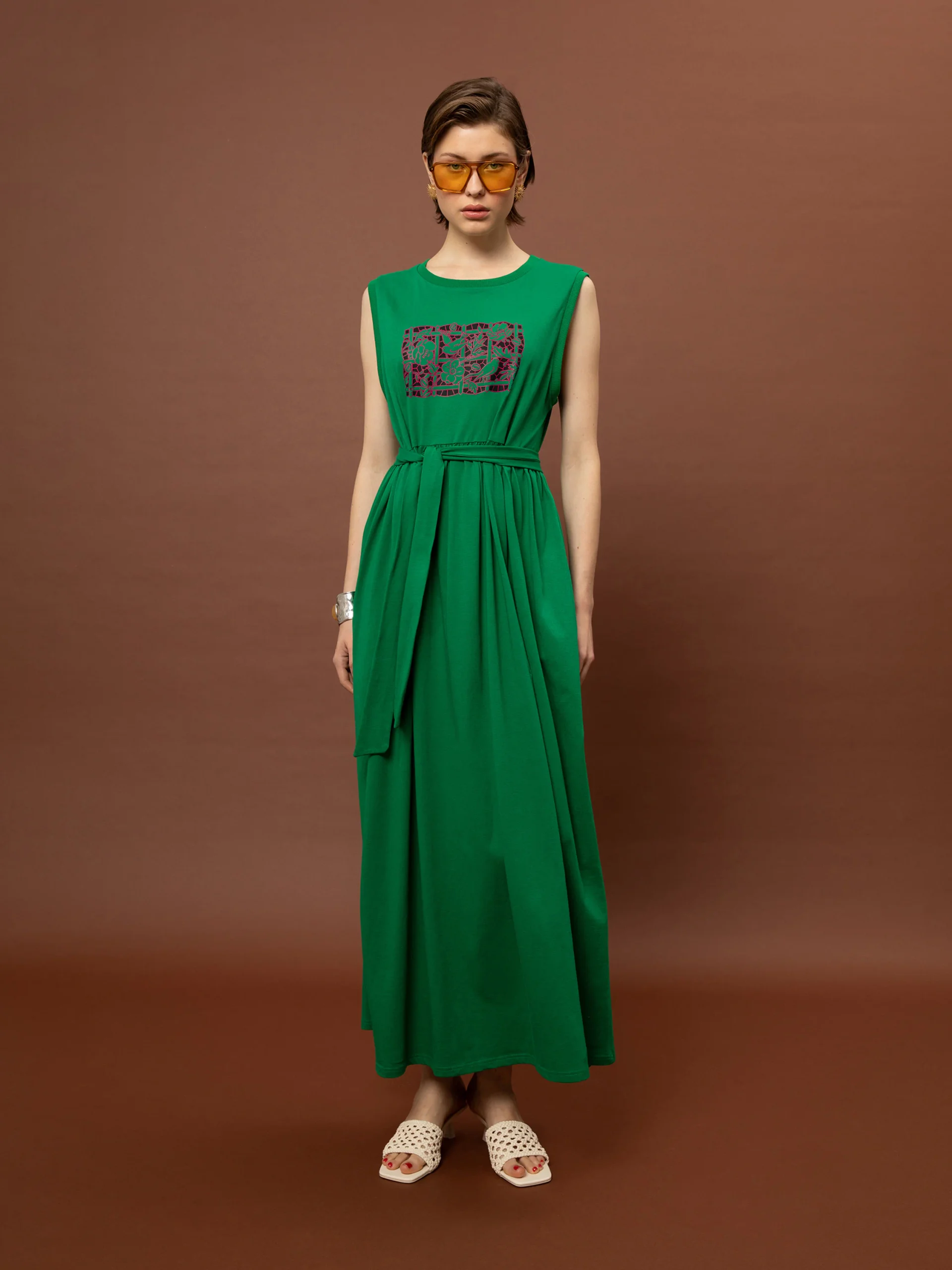 sleeveless maxi dress green women We Are Semedaki front alternative