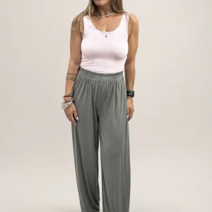 Tag Modest Clothing Penelope Pants Olive wide-leg trousers front view