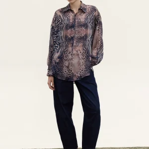 animal print shirt women Innocent Ayana front view
