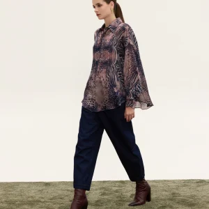animal print shirt women Innocent Ayana walking view