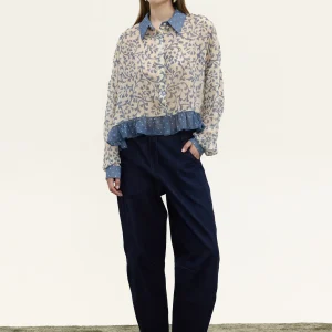 ruffle printed shirt women Innocent Ayla front view