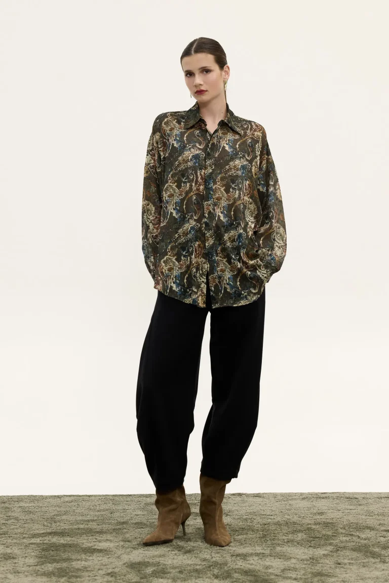 slouchy pants black women Innocent Daphne front view